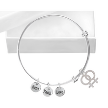 Load image into Gallery viewer, Bulk Same Sex Female Symbol Retractable Charm Bracelets  - The Awareness Company