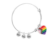 Load image into Gallery viewer, Daniel Quasar Heart Flag Retractable Charm Bracelets