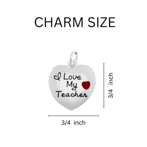 Bulk I Love My Teacher Bracelets Wholesale, Teacher Apprectiation School Gifts - The Awareness Company