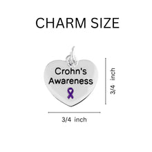 Load image into Gallery viewer, Bulk Purple Ribbon Crohn&#39;s Disease Awareness Heart Earrings - The Awareness Company