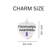 Load image into Gallery viewer, Bulk Purple Ribbon  Fibromyalgia Awareness Heart Earrings - The Awareness Company