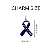 Load image into Gallery viewer, Colon Cancer Awareness Dark Blue Ribbon Partial Beaded Bracelet