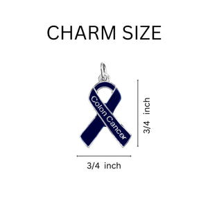 Colon Cancer Awareness Dark Blue Ribbon Partial Beaded Bracelet