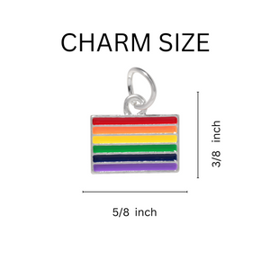 Bulk Rainbow LGBTQ Pride Rectangle Charms - The Awareness Company