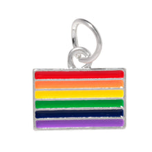 Load image into Gallery viewer, Bulk Rainbow LGBTQ Pride Rectangle Charms - The Awareness Company