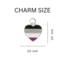 Load image into Gallery viewer, Bulk Asexual LGBTQ Pride Heart Charms - The Awareness Company