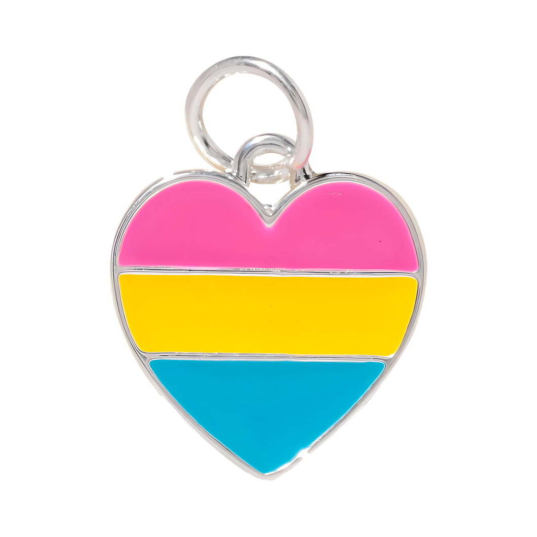 Bulk Pansexual Flag Heart Charms - The Awareness Company