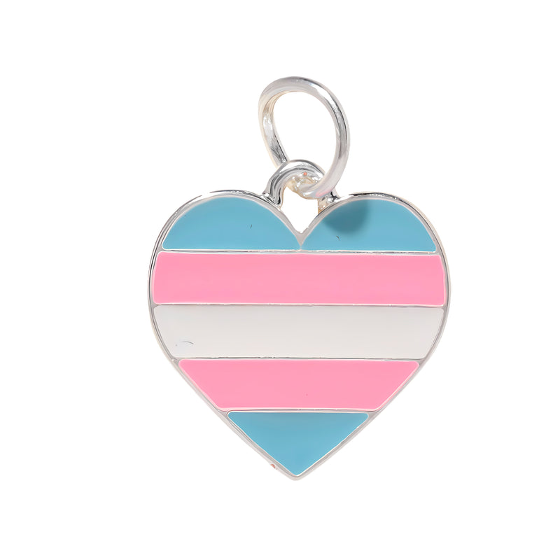 Bulk Transgender Heart Charms, Trans Pride Pendants - The Awareness Company