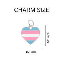 Load image into Gallery viewer, Bulk Transgender Flag Heart Necklaces, Transgender Jewelry - The Awareness Company
