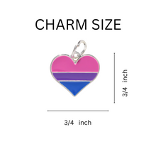 Load image into Gallery viewer, Bulk Bisexual Heart Charms, Bi-Pride Pendants - The Awareness Company