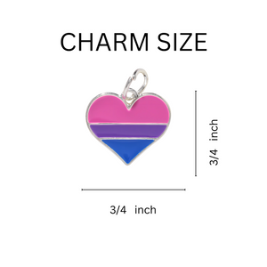 Bulk Bisexual Heart Charms, Bi-Pride Pendants - The Awareness Company