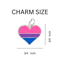 Load image into Gallery viewer, Bisexual Flag Heart Earrings