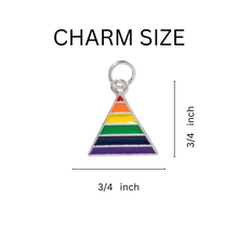 Load image into Gallery viewer, Bulk Triangle Rainbow Charms, Gay Pride Awareness Pendants - The Awareness Company