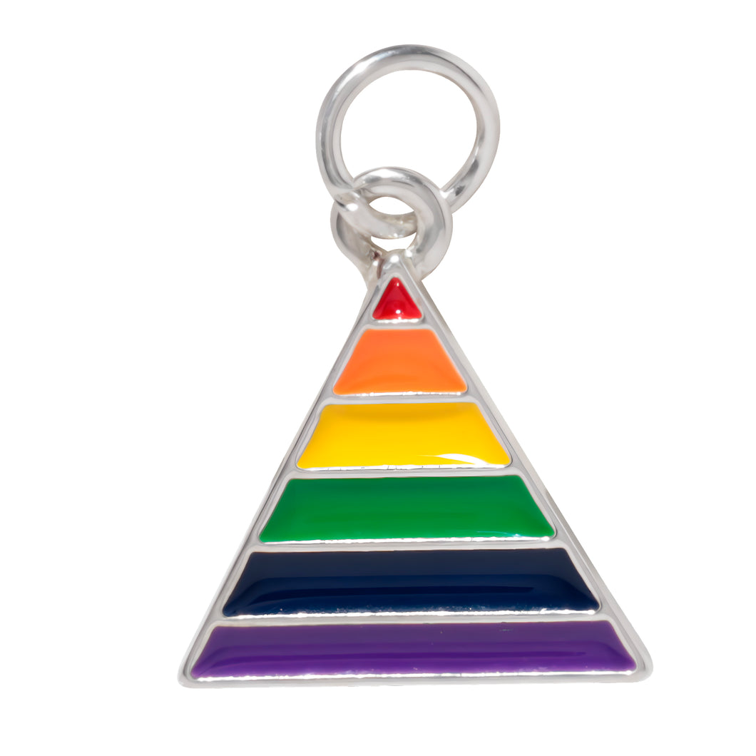 Bulk Triangle Rainbow Charms, Gay Pride Awareness Pendants - The Awareness Company