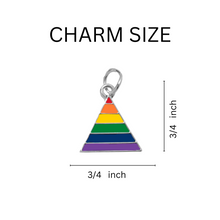 Load image into Gallery viewer, Bulk Rainbow Triangle Flag Split Ring Key Chains, Bulk Gay Pride Jewelry - The Awareness Company
