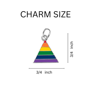 Bulk Rainbow Triangle Flag Chunky Charm Bracelets - Gay Pride Jewelry 