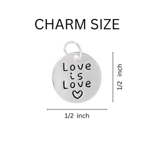 Bulk Love Is Love Circle Hanging Charms, Gay Pride Pet Jewelry - The Awareness Company