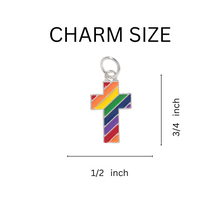 Load image into Gallery viewer, Bulk Rainbow Cross Gay Pride Charms, LGBTQ - The Awareness Company