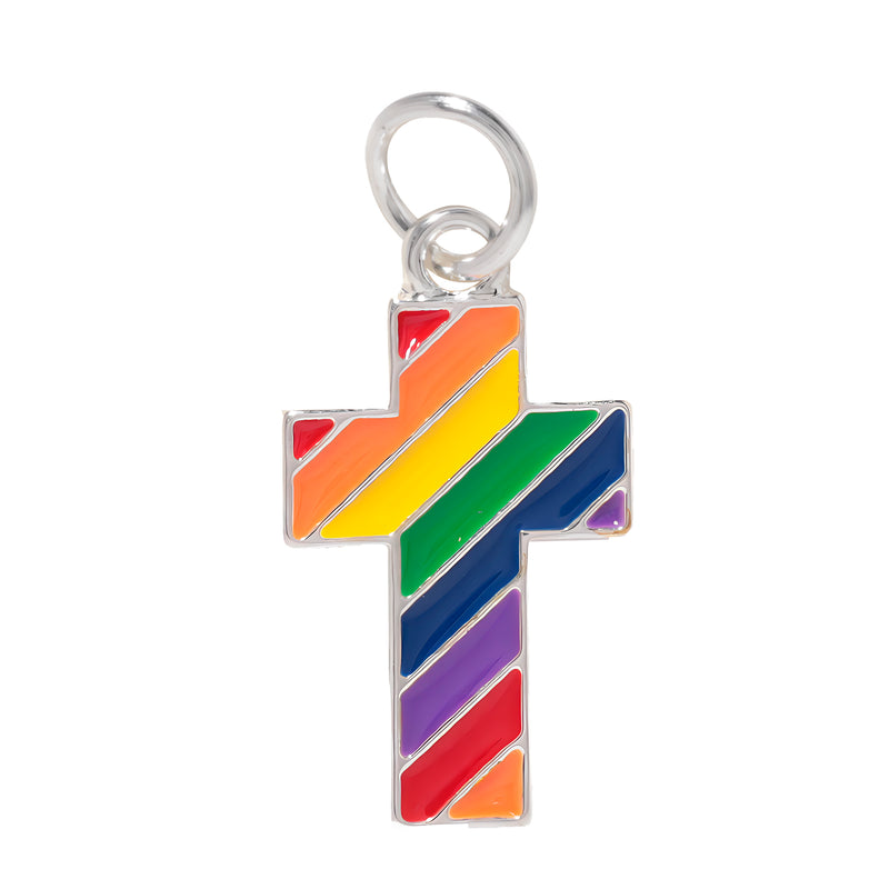 Bulk Rainbow Cross Gay Pride Charms, LGBTQ - The Awareness Company