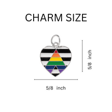 Load image into Gallery viewer, Bulk Straight Ally, Heterosexual Ally Heart Charms, LGBTQ Gay Pride - The Awareness Company