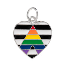 Load image into Gallery viewer, Bulk Straight Ally, Heterosexual Ally Heart Charms, LGBTQ Gay Pride - The Awareness Company