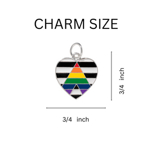 Bulk Straight Ally, Heterosexual Ally Heart Retractable Charm Bracelets - The Awareness Company