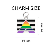 Load image into Gallery viewer, Bulk Straight Ally, Heterosexual Ally Rectangle Charms, LGBTQ Gay Pride - The Awareness Company