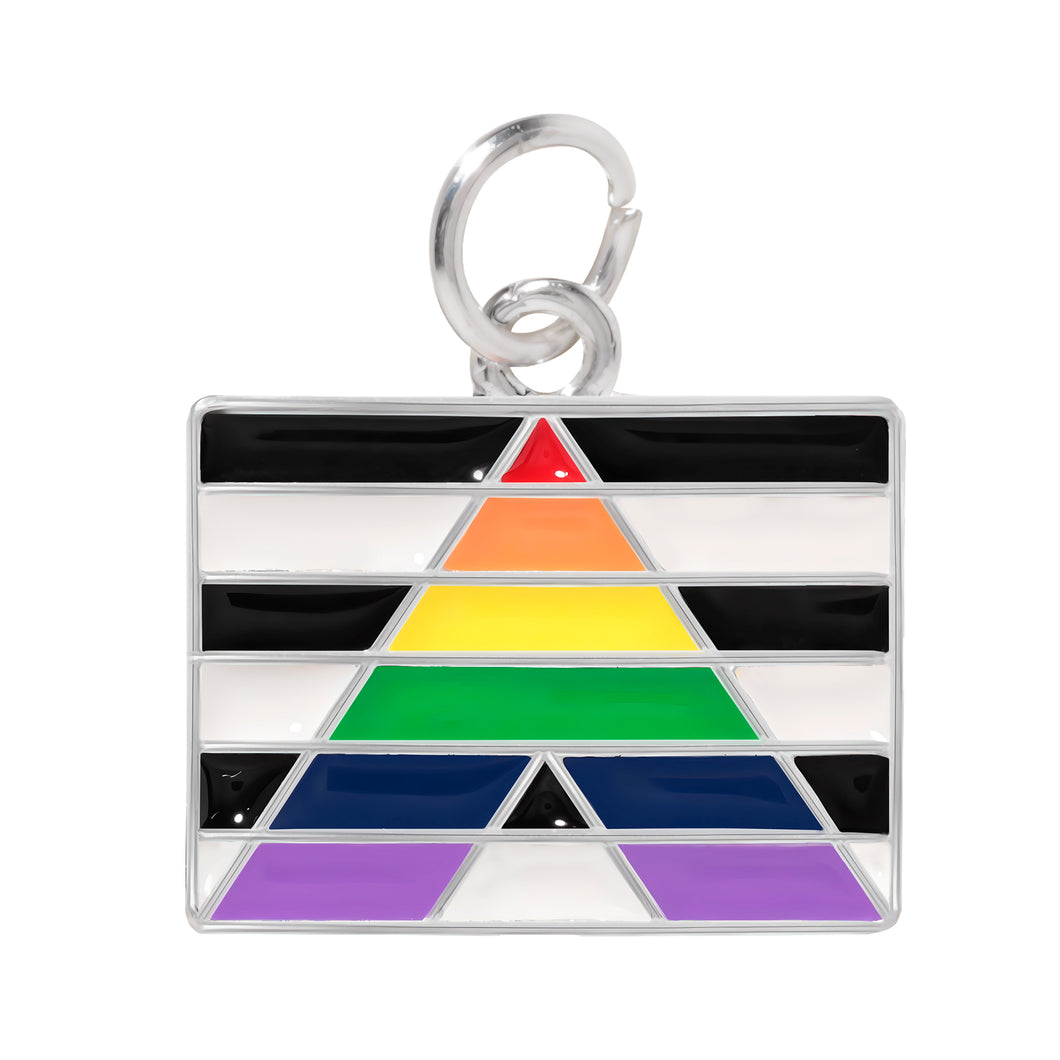Bulk Straight Ally, Heterosexual Ally Rectangle Charms, LGBTQ Gay Pride - The Awareness Company