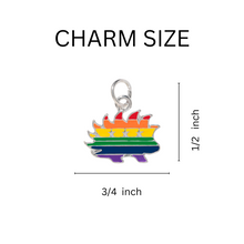 Load image into Gallery viewer, Bulk Libertarian Rainbow Porcupine Split Ring Key Chains, Bulk Gay Pride Jewelry - The Awareness Company
