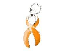 Load image into Gallery viewer, Bulk Orange Ribbon Charms for Leukemia and Multiple Sclerosis Jewelry Making - The Awareness Company