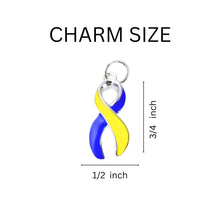 Load image into Gallery viewer, Blue &amp; Yellow Ribbon Chunky Charm Bracelets - The Awareness Company