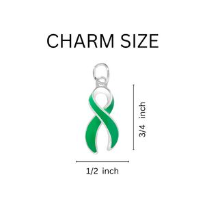 Green Ribbon Chunky Charm Bracelets