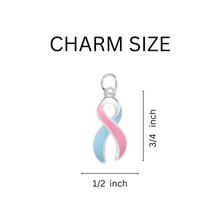 Load image into Gallery viewer, Bulk Pink &amp; Blue Ribbon Hanging Earrings for SIDS, Infant Death Awareness