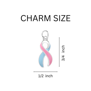 Bulk Pink & Blue Ribbon Charms for SIDS, Infant Death, Miscarriage Awareness - The Awareness Company