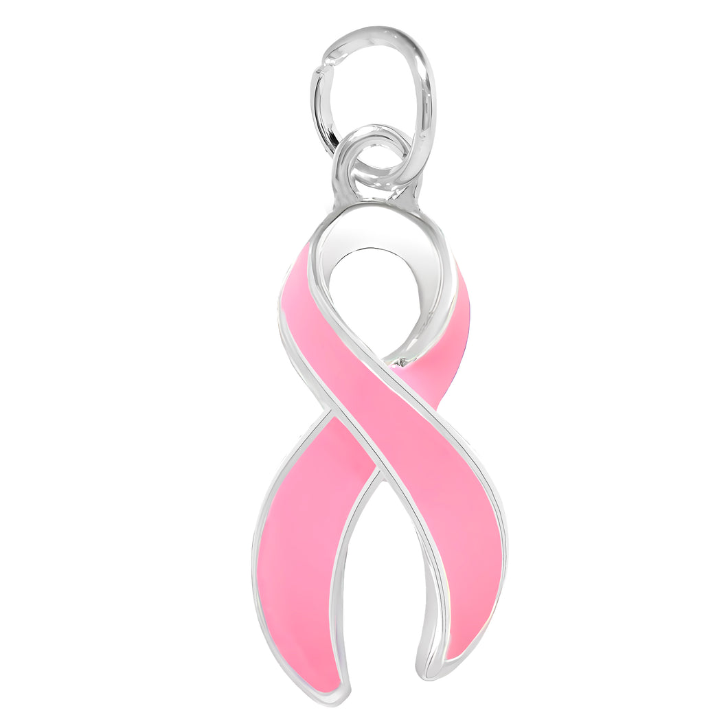 Bulk Pink Ribbon Breast Cancer Awareness Charms in Bulk for Jewelry Making - The Awareness Company