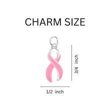 Load image into Gallery viewer, Bulk Pink Ribbon Breast Cancer Awareness Charms in Bulk for Jewelry Making - The Awareness Company