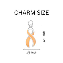 Load image into Gallery viewer, Bulk Peach Ribbon Earrings for Uterine Cancer - The Awareness Company