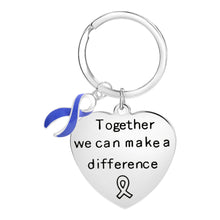 Load image into Gallery viewer, Periwinkle Ribbon Make a Difference Key Chains