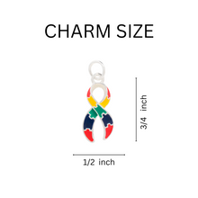 Load image into Gallery viewer, Bulk Autism Awareness Ribbon Charms for Jewelry Making, Autism Ribbon Charm - The Awareness Company