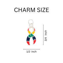 Load image into Gallery viewer, Bulk Large Autism Awareness Ribbon Chunky Charm Bracelets - The Awareness Company