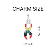 Load image into Gallery viewer, Bulk Large Autism Awareness Ribbon Retractable Charm Bracelets - The Awareness Company