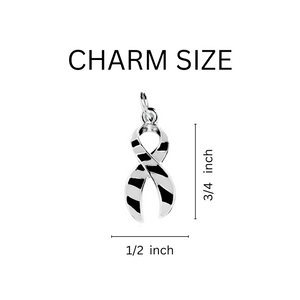 Bulk Zebra Print Ribbon Charms, Zebra Print Ribbon Charms