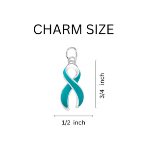 Teal Ribbon Leather Cord Bracelets