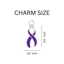 Load image into Gallery viewer, Bulk Large Size Purple Ribbon Hanging Earrings - The Awareness Company