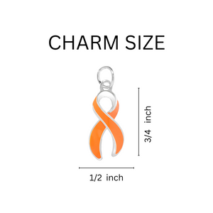 Large Orange Ribbon Charms