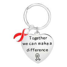 Load image into Gallery viewer, Big Heart Red Ribbon Key Chains