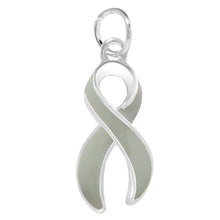 Load image into Gallery viewer, Bulk Gray Ribbon Charms for Brain Cancer, Parkinsons, Diabetes Awareness - The Awareness Company