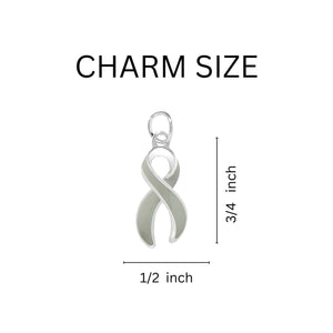 Bulk Gray Ribbon Hanging Earrings - The Awareness Company