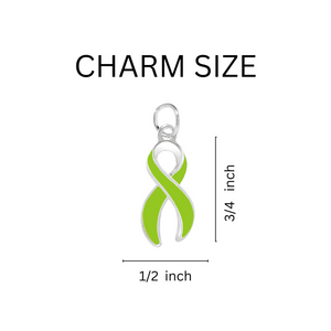 Big Heart Lime Green Ribbon Key Chains