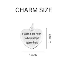 Load image into Gallery viewer, It Takes a Big Heart Retractable Charm Bracelets for Teachers and Educators - The Awareness Company